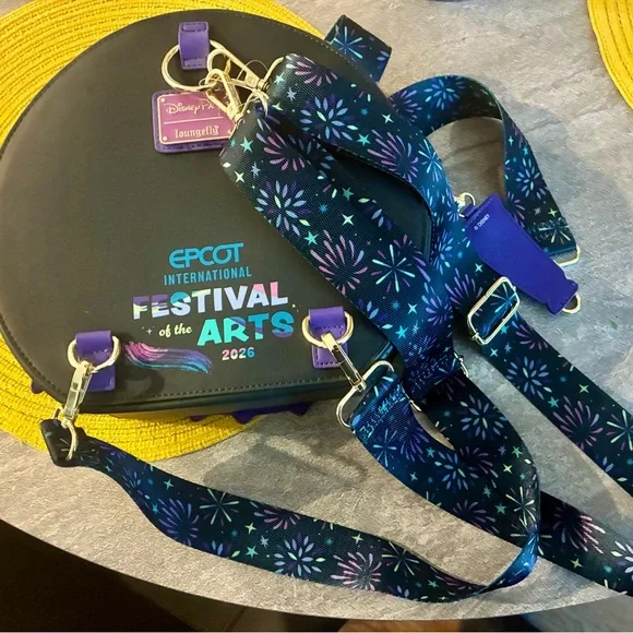 Disney Loungefly Epcot Figment Dragon Crossbody Bag - festival of arts - Picture 2 of 5